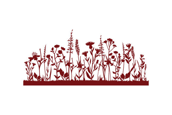 Wildflower Meadow Silhouette Nature & Outdoors Craft Cut File By Creative Fabrica Crafts