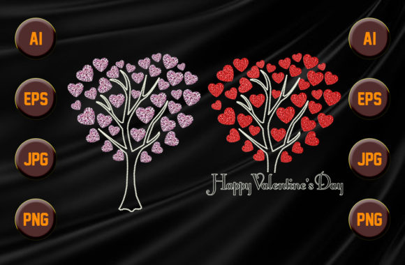 Diamond Valentine Love Tree Bundle 2 Graphic Graphic Templates By Teeemerch