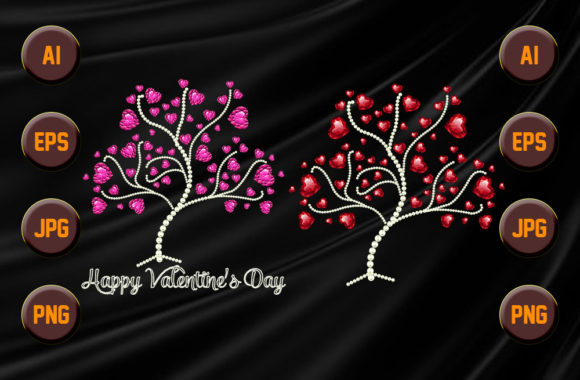 Diamond Valentine Love Tree Bundle Graphic Graphic Templates By Teeemerch