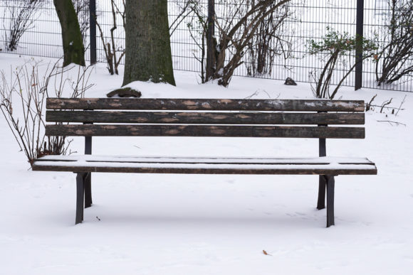 Snow Covered Park Bench Graphic Nature By axel.bueckert