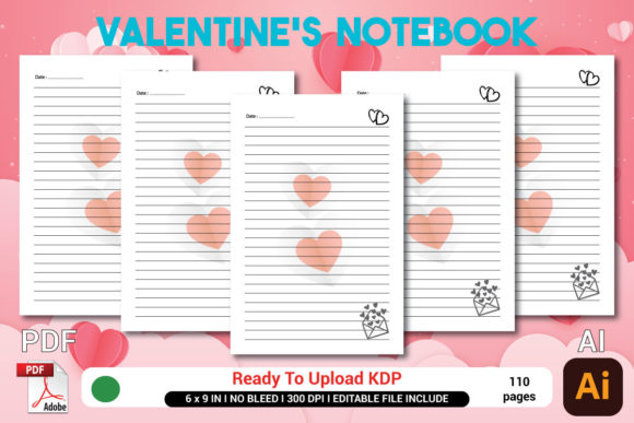 Valentine's Notebook Graphic KDP Interiors By 2masudrana4