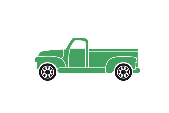 Vintage Green Truck Cars Plik rękodzieła do wycinania Przez Creative Fabrica Crafts