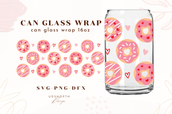 Donut Valentine Cookie Libbey Glass SVG Grafica Creazioni Di UDShopTHDesign