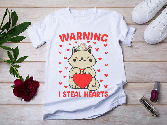 Warning I Steal Hearts Graphic T-shirt Designs By Art & CoLor