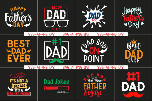 Dad Bundle | Fathers Day Gráfico Designs de Camisetas Por Pro Design