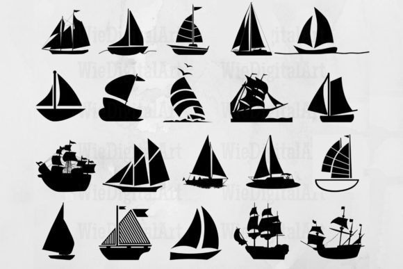 Sailboat Grafica Illustrazioni Stampabili Di WieDigitalArt