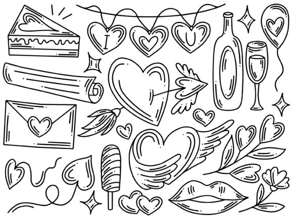 Valentine's Day Gráfico Ilustraciones Imprimibles Por PurMoon