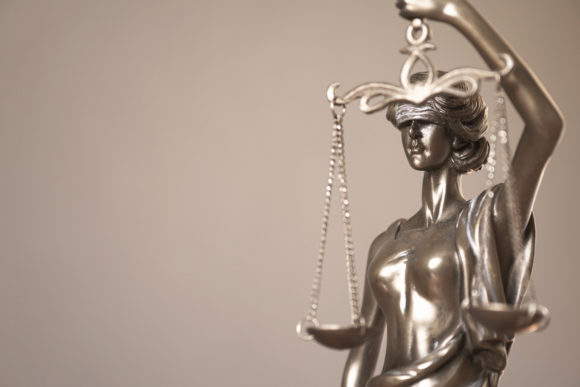 Blindfolded Lady Justice or Justitia Bronze Statue Graphic By axel.bueckert