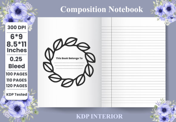 Composition Notebook College Ruled Illustration Intérieurs KDP Par Qreative_Angels
