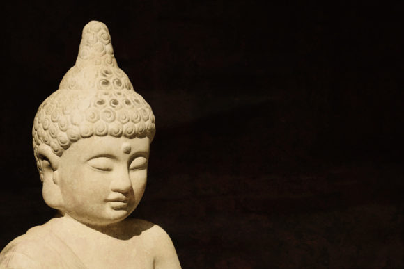 Buddha Statue Head Made of Stone Afbeelding Abstract Door axel.bueckert