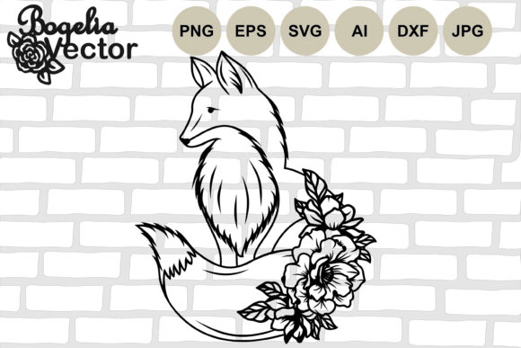 Floral Animal Fox Graphic Crafts By BogeliaVector
