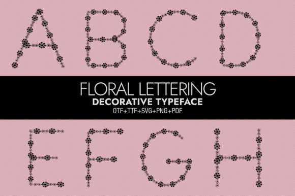 Floral Lettering Dekorative Schriftarten Schriftart Von Minimalistartstudio