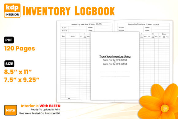 Inventory Sales & Purchase Log FIFO-LIFO Graphic KDP Interiors By Graphic Ledger