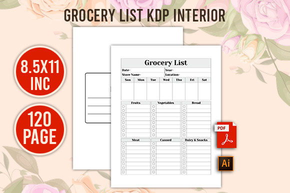 Grocery List KDP Interior Graphic KDP Interiors By Graphictrend
