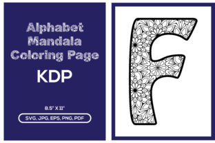 Alphabet Mandala Coloring Page & Graphic Grafika Kolorowanki i książki Przez Design Zone 1