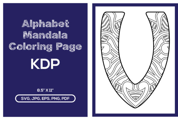 Alphabet Mandala Coloring Page & Graphic Graphic KDP Interiors By Design Zone