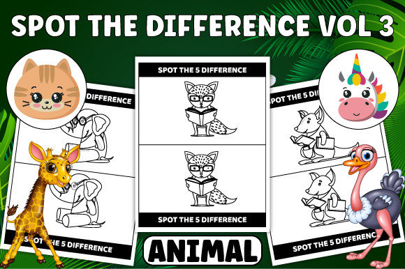 Animal Spot the Difference Pages Vol 3 Graphic K By GLASSYMART