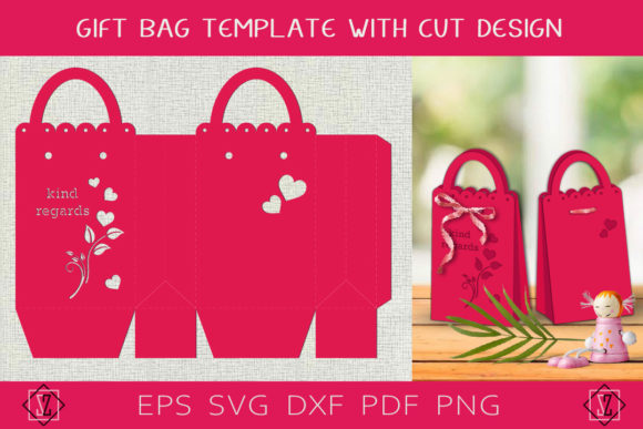 Gift Wrap. Handbag Template. Cutting Fil Graphic 3D Pillow Box By Светлана Зиновьева