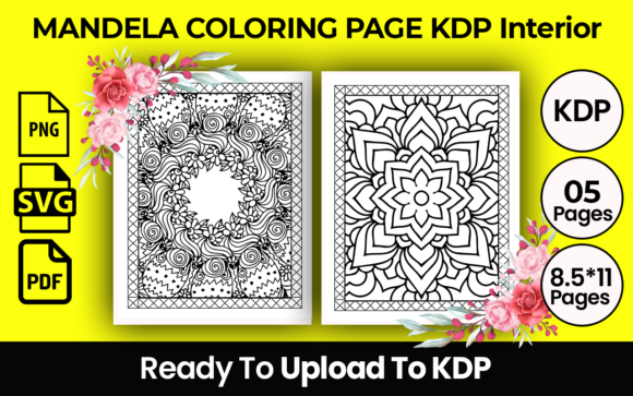 Mandala Coloring Page Gráfico Páginas y libros de colorear para adultos Por kdp supervise