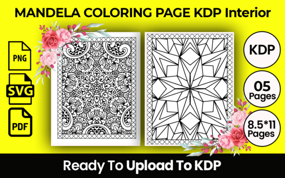 Mandala Coloring Page Gráfico Desenhos e livros de colorir para adultos Por kdp supervise