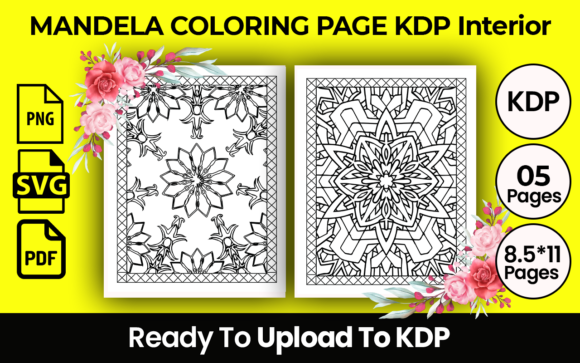 Mandala Coloring Page Gráfico Desenhos e livros de colorir para adultos Por kdp supervise