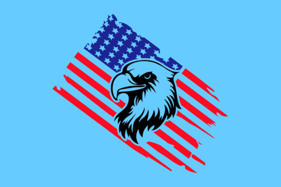 America Flag Patriotic Eagle SVG Illustration Artisanat Par Fabric Booth