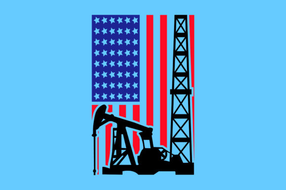 American Oilfield Flag SVG Illustration Artisanat Par Fabric Booth