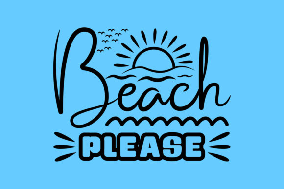 Beach Please SVG Gráfico Artesanato Por Fabric Booth