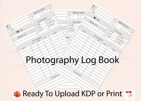 KDP Photography Log Book Graphic KDP Interiors By RedCreations