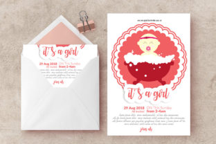 Baby Shower Invitation Card Graphic Print Templates By Leza Sam 1