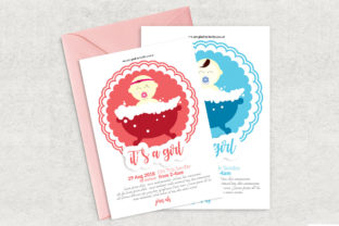 Baby Shower Invitation Card Graphic Print Templates By Leza Sam 2