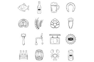 Beer Icons Set Vector Outline Gráfico Ícones Por ylivdesign