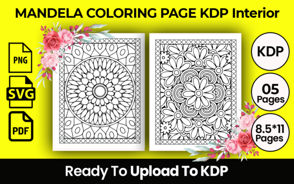 Mandala Coloring Page Gráfico Páginas y libros de colorear para adultos Por kdp supervise