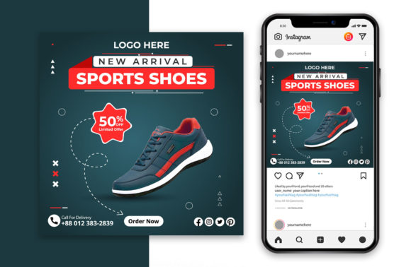 Running Shoes Instagram Post Template Graphic Layer Styles By Creative Design