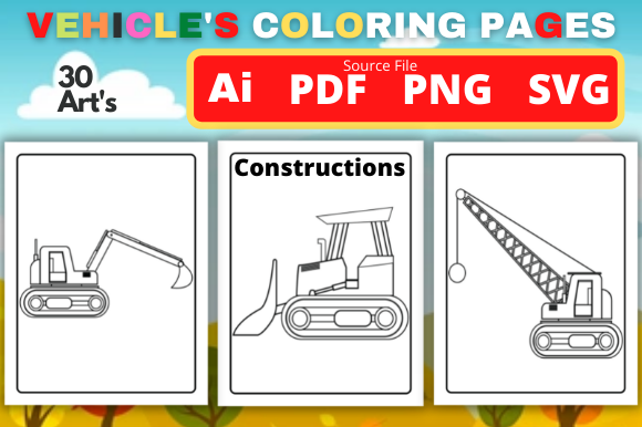Vehicle Coloring Pages for Kids KDP Graphic Coloring Pages & Books Kids By Salam Store