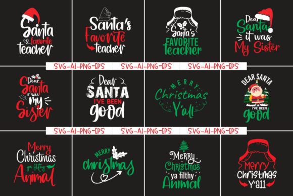 Christmas Bundle Grafik T-shirt Designs Von Pro Design