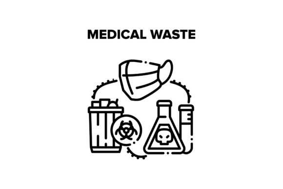 Medical Waste Vector Black Illustrations Grafik Symbole Von pikepicture