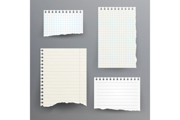 Notebook Papers with Torn Edge Graphic Icons By pikepicture