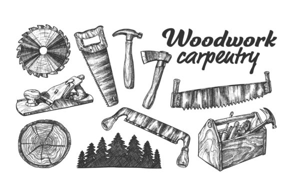 Woodwork Carpentry Collection Equipment Graphic Icons By pikepicture