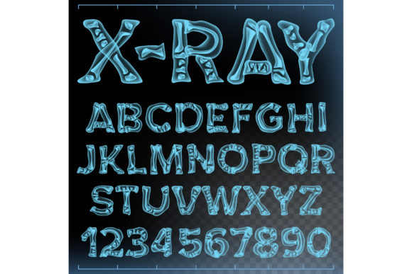 X-ray Font Vector. Transparent Roentgen Graphic Icons By pikepicture