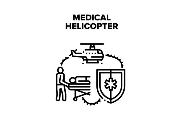 Medical Emergency Helicopter Vector Gráfico Iconos Por pikepicture