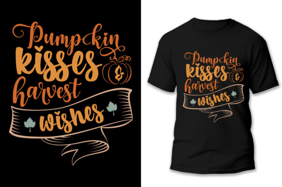 Pumpkin Kisses Harvest Wishes Gráfico Diseños de Camisetas Por SM ART CREATION