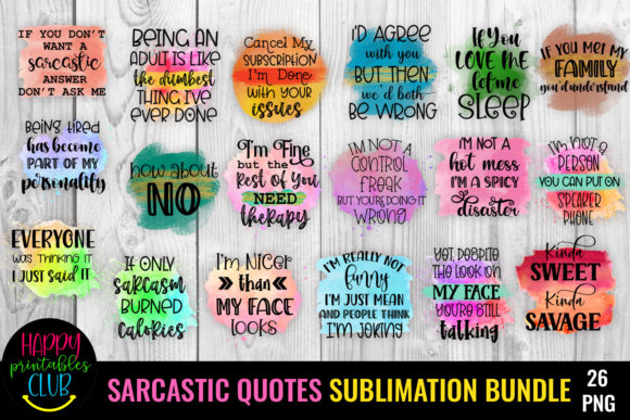 Sarcastic Quotes Sublimation Bundle Graphic Crafts By Happy Printables Club