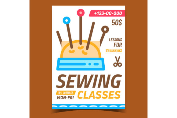 Sewing Classes Creative Promotion Poster Graphic Icons By pikepicture