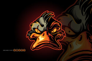 Angry Bad Duck Face Mascot Cartoon Graphic Illustrations By artgrarisstudio 1