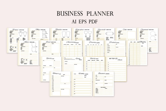 Gold Business Planner, Craft Planner Graphic Graphic Templates By Igraphic Studio