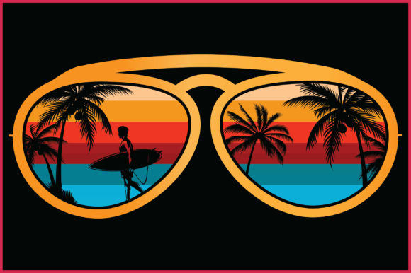 Retro Vintage Surfing Sunglasses Clipart Grafik Logos Von i_am_ the_trend
