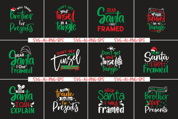 Christmas Bundle Gráfico Designs de Camisetas Por Pro Design
