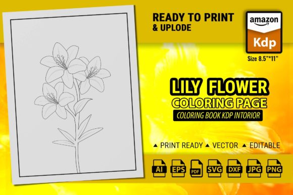 Lily Flower Kids Coloring Page Graphic Coloring Pages & Books Kids By GraphicArt