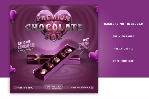 Chocolate Box 3d Social Media Post Gráfico Plantillas Gráficas Por Emamul Hossen